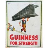AN ENAMEL PUB WALL SIGN, 
Guinness for Strength, 20in (51cm)h x 14in (36cm).