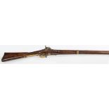 AN EARLY 19TH CENTURY THREE BAND MUSKET, 
adapted,