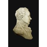 JOHN HENNING SENIOR, HRSA (British, 1771-1851)
Profile miniature relief portrait,