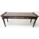 AN OBLONG MAHOGANY HALL BENCH, 
William IV period,