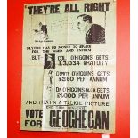 A EARLY ELECTION POSTER, 
Vote For Geoghegan,