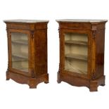 A PAIR OF VICTORIAN WALNUT PIER CABINETS,