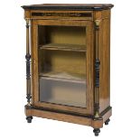 A 19TH CENTURY WALNUT, PARCEL GILT, AND EBONISED SIDE CABINET, 
with gilt metal mounts,