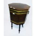 A GEORGE III PERIOD MAHOGANY BRASS BOUND WINE COOLER,