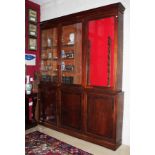 AN INLAID MAHOGANY LIBRARY BOOKCASE, 
George IV period and later,