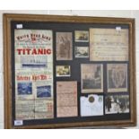 A COLLECTION OF FRAMED FACSIMILE MEMORABILIA, 
relating to the Titanic and The White Star  Line.