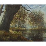 MIEL VERRECAS, 
An Autumnal  Wooded River Landscape, O.O.C.