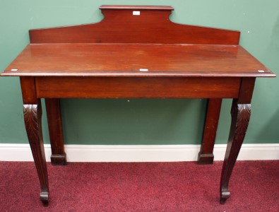 A WILLIAM IV PERIOD MAHOGANY AND WALNUT SIDE TABLE OR SERVING TABLE, - Image 2 of 2