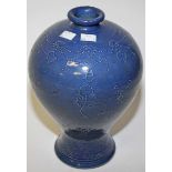 A CHINESE DARK BLUE GROUND MEIPING VASE,