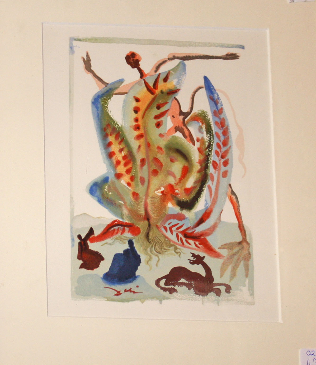 AFTER SALVADOR DALI, 
a set of three coloured lithographs,of abstract subjects,