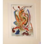AFTER SALVADOR DALI, 
a set of three coloured lithographs,of abstract subjects,