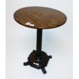 A CIRCULAR VICTORIAN MAHOGANY OCCASIONAL TABLE, 
with upward tapering fluted stem,