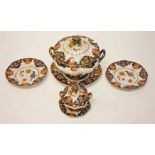 A FORTY FIVE PIECE PART MASONS IRON STONE DINNER SERVICE, 
in the Imari style, early 19th century,