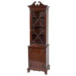 AN UNUSUAL MAHOGANY BOOKCASE, 
early 20th century, in the George III style, of slender proportions,