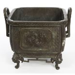 A HEAVY CHINESE BRONZE JARDINIERE,