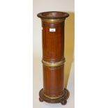 A BRASS BOUND ROSEWOOD STICK STAND, 
of cylindrical form, with flared neck, 27in (69cm)h.