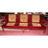 A VERY GOOD PAIR OF VICTORIAN MAHOGANY BILLIARD OR WAITING ROOM BENCHES,