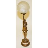 AN ART DECO STYLE FIGURAL TABLE LAMP, 
O.R.M.