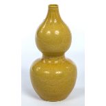 A DOUBLE GOURD YELLOW GROUND CHINESE PORCELAIN VASE,