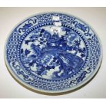 A JAPANESE BLUE AND WHITE PORCELAIN DISH, 
19th century, 13.5in (34cm).