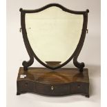AN INLAID AND CROSS BANDED DRESSING TABLE MIRROR, 19th century,