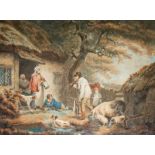 AFTER GEORGE MORLAND, 
The Warrener, a coloured engraving by William Ward,