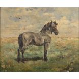 ALFRED JACQUES VERWEE (1838-1895)
Study of a Grey Pony in a Landscape with Cattle Beyond, O.O.C.
