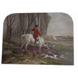 AFTER HARRY HALL, 
Drawn Blank, coloured engraving of a hunting scene, 24in (62cm)h x 31in (79cm)w.