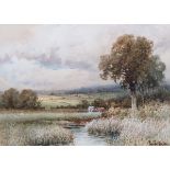 PAUL BERTRAM (WILLIAM HENRY PIGGOTT 1810-1901)
Extensive River Landscape with Cattle, W.C.
