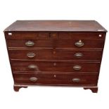 A LATE GEORGE IV PERIOD INLAID MAHOGANY CHEST, 
the frieze with three concealed drawers,