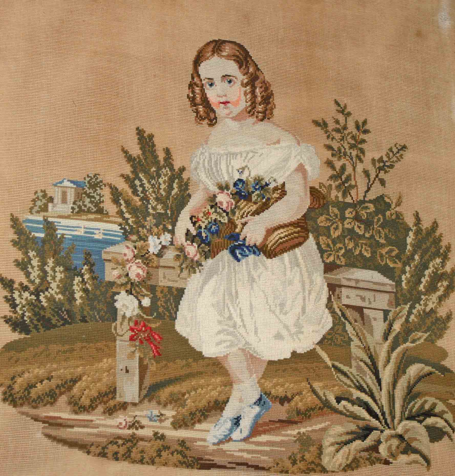 A 19TH CENTURY NEEDLEWORK PICTURE,