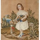 A 19TH CENTURY NEEDLEWORK PICTURE,