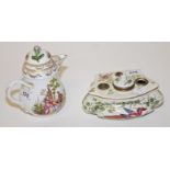 AN ATTRACTIVE MEISSEN HOT WATER POT AND COVER,
