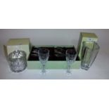 ASSORTED CRYSTAL WINE GLASSES, 
each 8.75in (22cm)h.