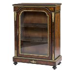 A 19TH CENTURY BIRDS EYE MAPLE, EBONISED AND GILT METAL MOUNTED PIER CABINET,