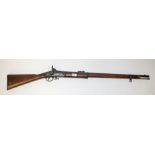 AN ENFIELD SNIDER TYPE MILITARY PERCUSSION CARBINE TWO BAND RIFLE, 
stamped Tower 1867,