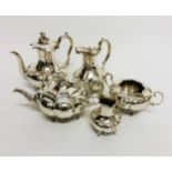 A FINE FIVE PIECE SILVER PLATED TEA AND COFFEE SERVICE,