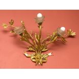 A FINE UNUSUAL PAIR OF FRENCH GILT BRASS RUSTIC WALL LIGHTS, 
each formed with four leafy branches,
