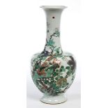 AN ATTRACTIVE CHINESE FAMILLE VERTE VASE, 
decorated with pheasant amongst colourful foliage, 17.
