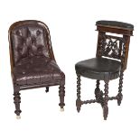 A WILLIAM IV PERIOD ROSEWOOD SIDE/DESK CHAIR,