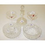 TWO CIRCULAR CUTGLASS BOWLS,