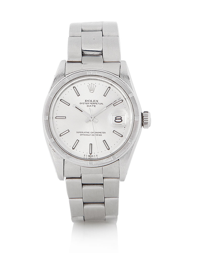 ROLEX OYSTER PERPETUAL DATE REF. 1500 DEL 1974. C. stainless steel with screwed case back and crown,