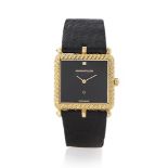 JAEGER LE COULTRE ANNI '70. C. rectangular, 18K yellow gold with case back secured by screws,