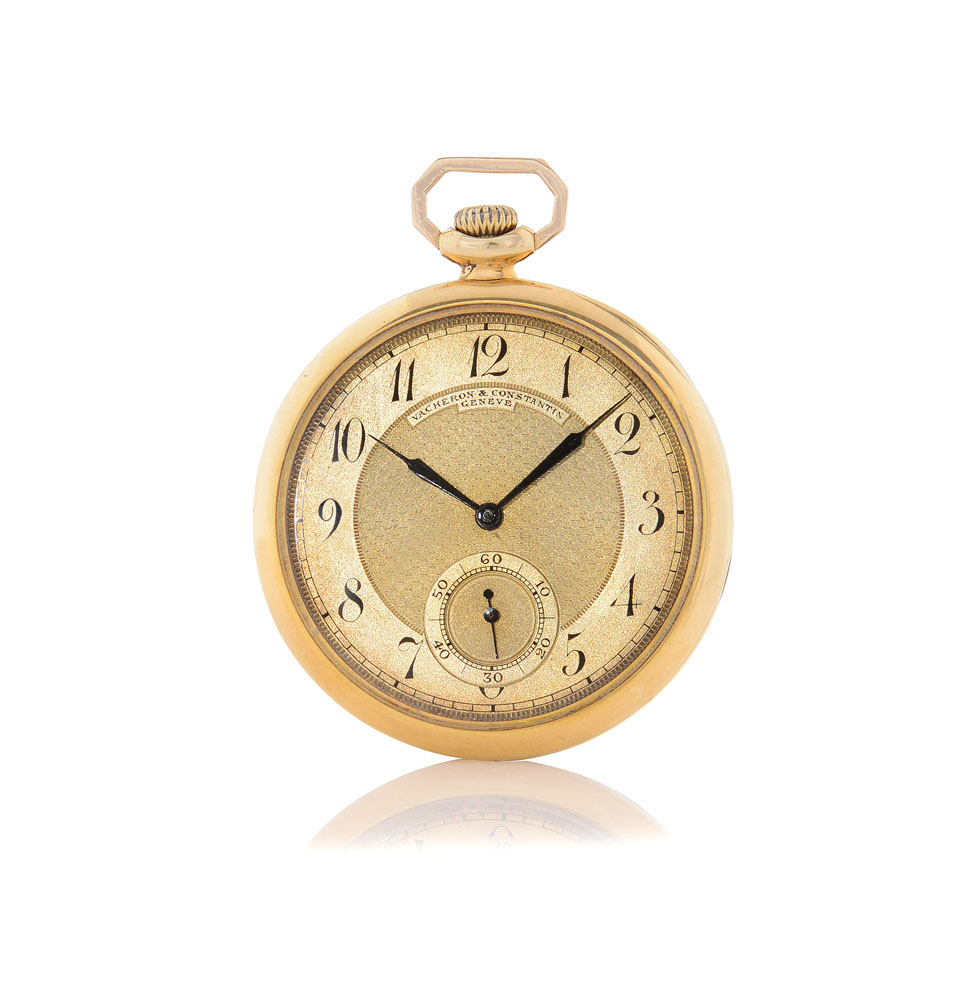 VACHERON CONSTANTIN GENEVE ANNI '30. C. 18K yellow gold. D. gilt with centre engraved, painted