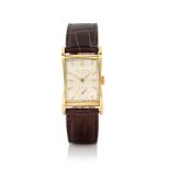 PATEK PHILIPPE GENEVE REF. 2456 DEL 1950. C. rectangular, 18K yellow gold with H.R.K. engraved on