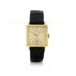 ROLEX REF. 3401 DEL 1964 CA. C. square-shaped, 18K yellow gold with engraved vertical decorations on