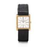 AUDEMARS PIGUET DEL 1954/55 CA. C. thin, rectangular, 18K yellow gold. D. satin silvered with