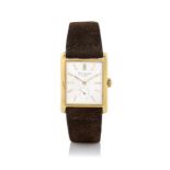 PATEK PHILIPPE GENEVE REF. 2530-1 DEL 1957. C. rectangular, 18K yellow gold. D. silvered with