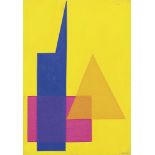 GARAU AUGUSTO b. 1923 d. 2010 Torre e triangolo, 2005 olio su tela cm. 55x38, firma in basso a