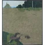 REPOSSI GIOVANNI b. 1929 d. 2012 Paesaggio, 1980 olio su tela cm. 75x70, firma e anno in basso a